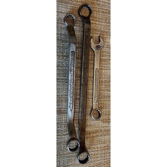 Lot of 3 VTG Barcalo Buffalo Steel 2 Offset Box End Wrench & 1 Reg. Wrench USA - Picture 1 of 15